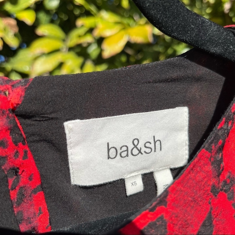 Ba&Sh Red Python Snake Animal Print Ruffle Long S… - image 4